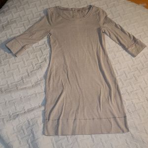 Banana Republic brown and white striped dress